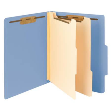 Made-To-Stick Classification File Folder, 2 Divider - Blue, 10 Per Box, 5PK MA1626579